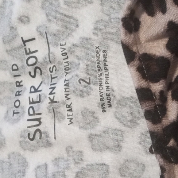 Torrid Leopard Super Soft Knit Swing Cami Tank Sz 2 nwot - Picture 5 of 9